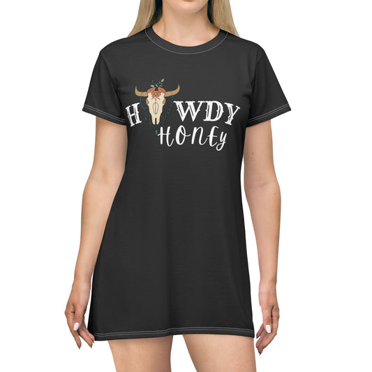 T-Shirt Dress, - "Howdy Honey"